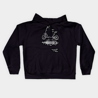 Scooter Vintage Patent Hand Drawing Kids Hoodie